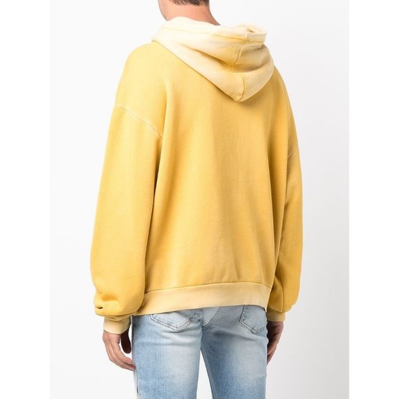 Bossi Cowboy Hoodie Mustard Western Print Oversized Mens XL Yellow Unisex Loose - Picture 6 of 14